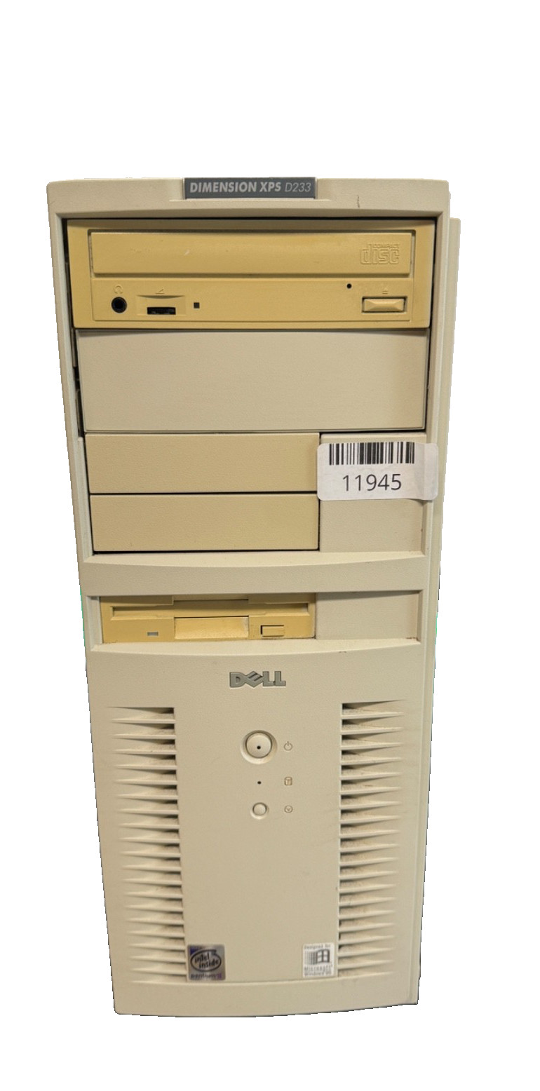 VINTAGE Dell Dimension XPS D233-Pentium II-128MB Ram 13.5GB HDD Matrix GFx W98SE