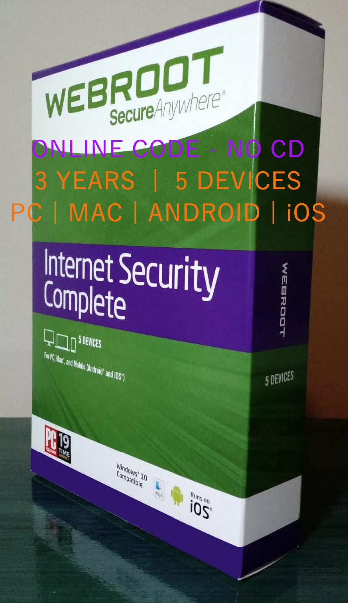 Webroot Internet Security Complete 2026 | Digital Key | 3 Yrs | 5 PC/MAC/MOBILE