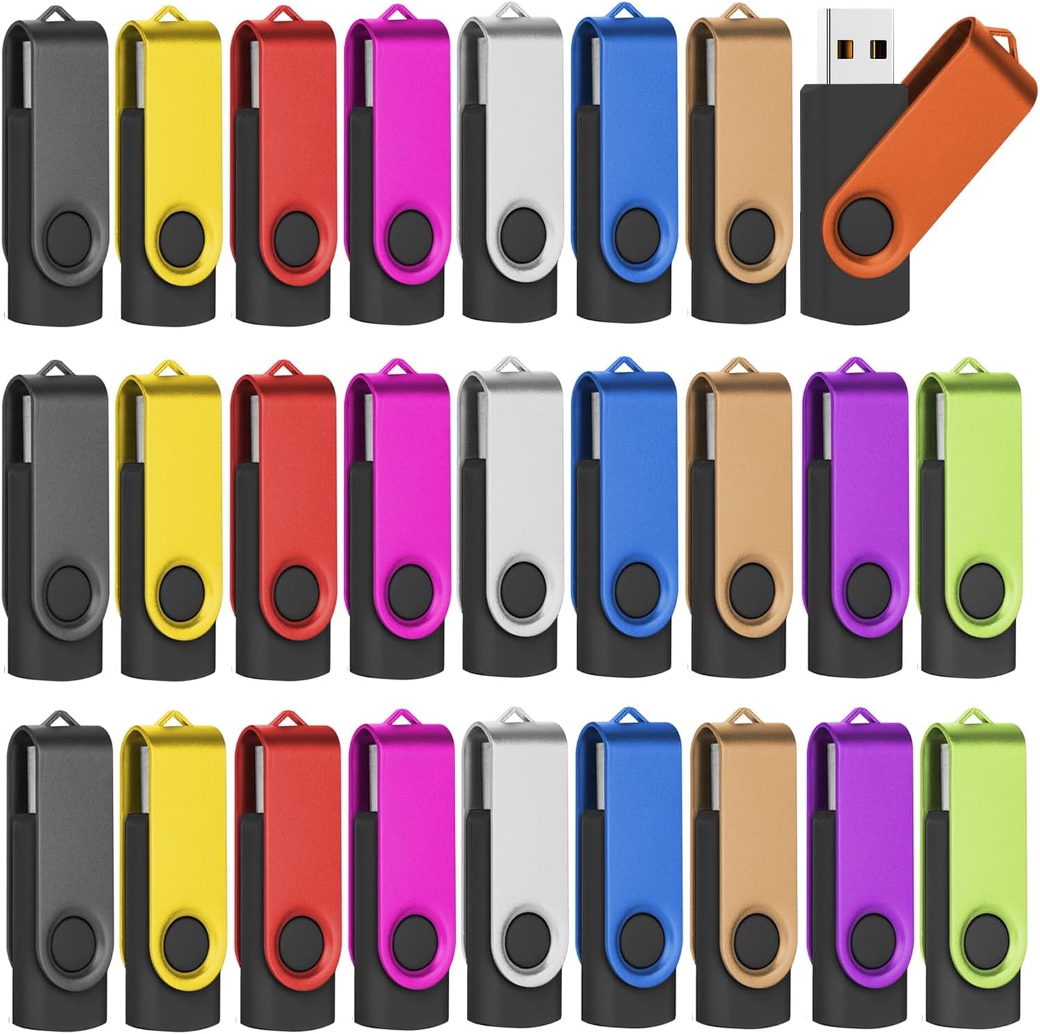 EASTBULL Flash Drive Bulk 1GB USB 100 Pack with Lanyards 2.0 1GB, 100PCS 