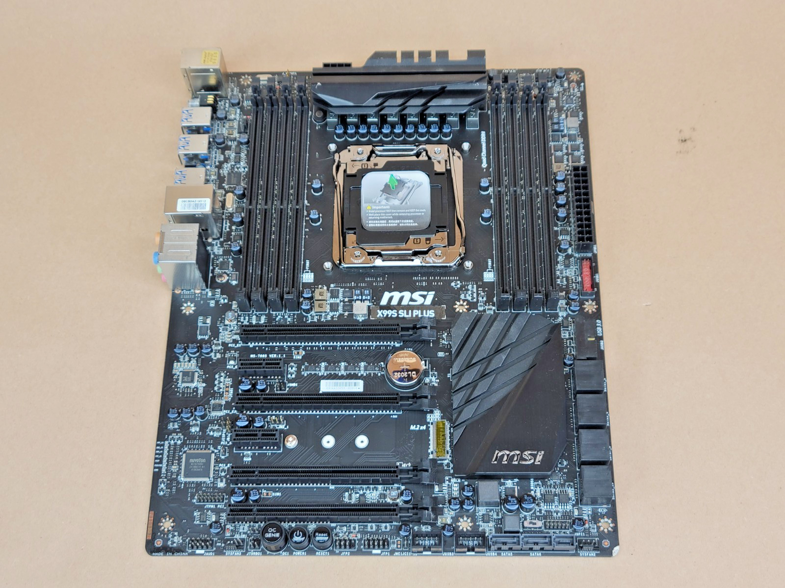 MSI X99S SLI PLUS LGA2011-3 Motherboard with Intel CPU Untested As Is