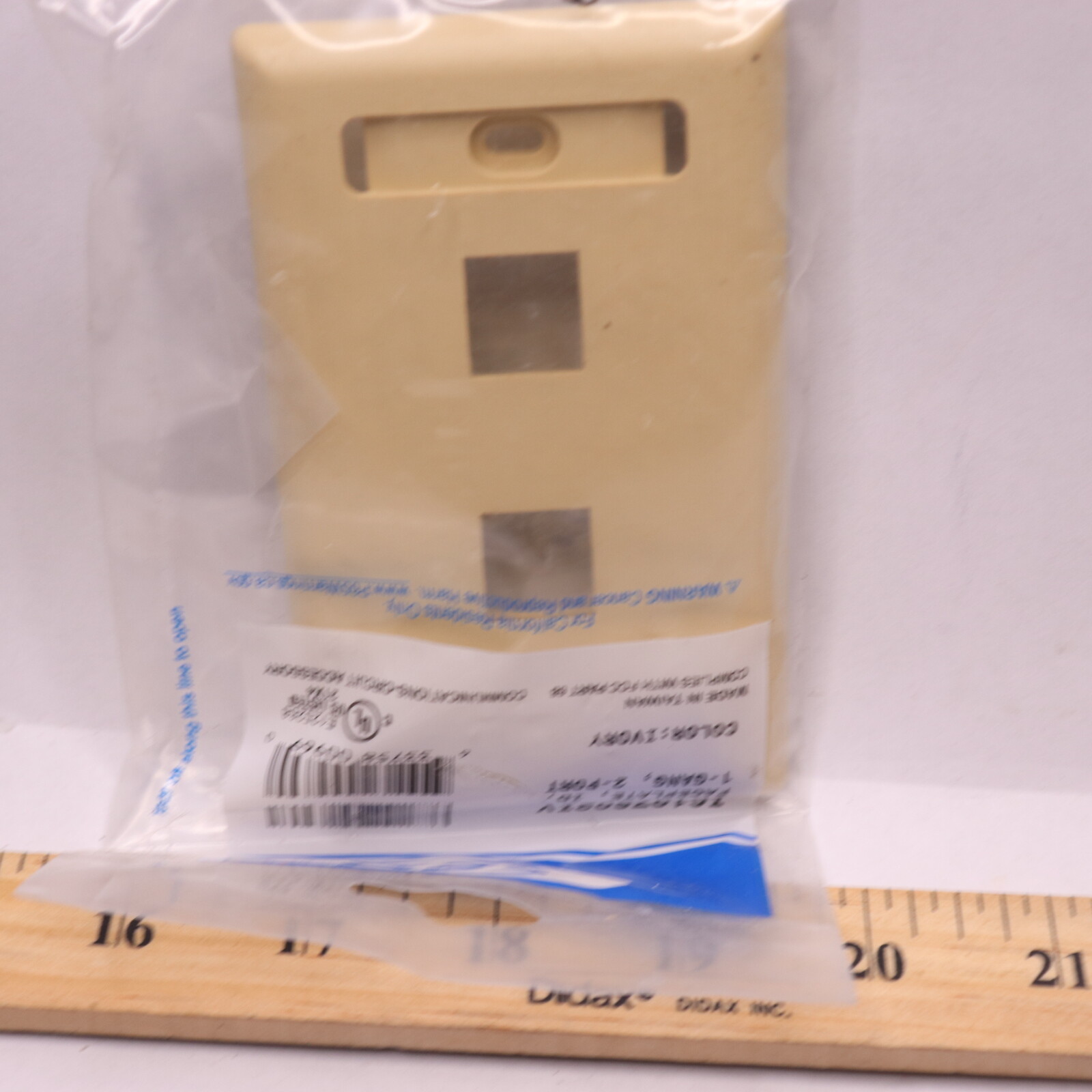 ICC Station ID Faceplate w/ 2 Ports 1 Gang Ivory for EZÂ®/HD Style IC107S02IV 