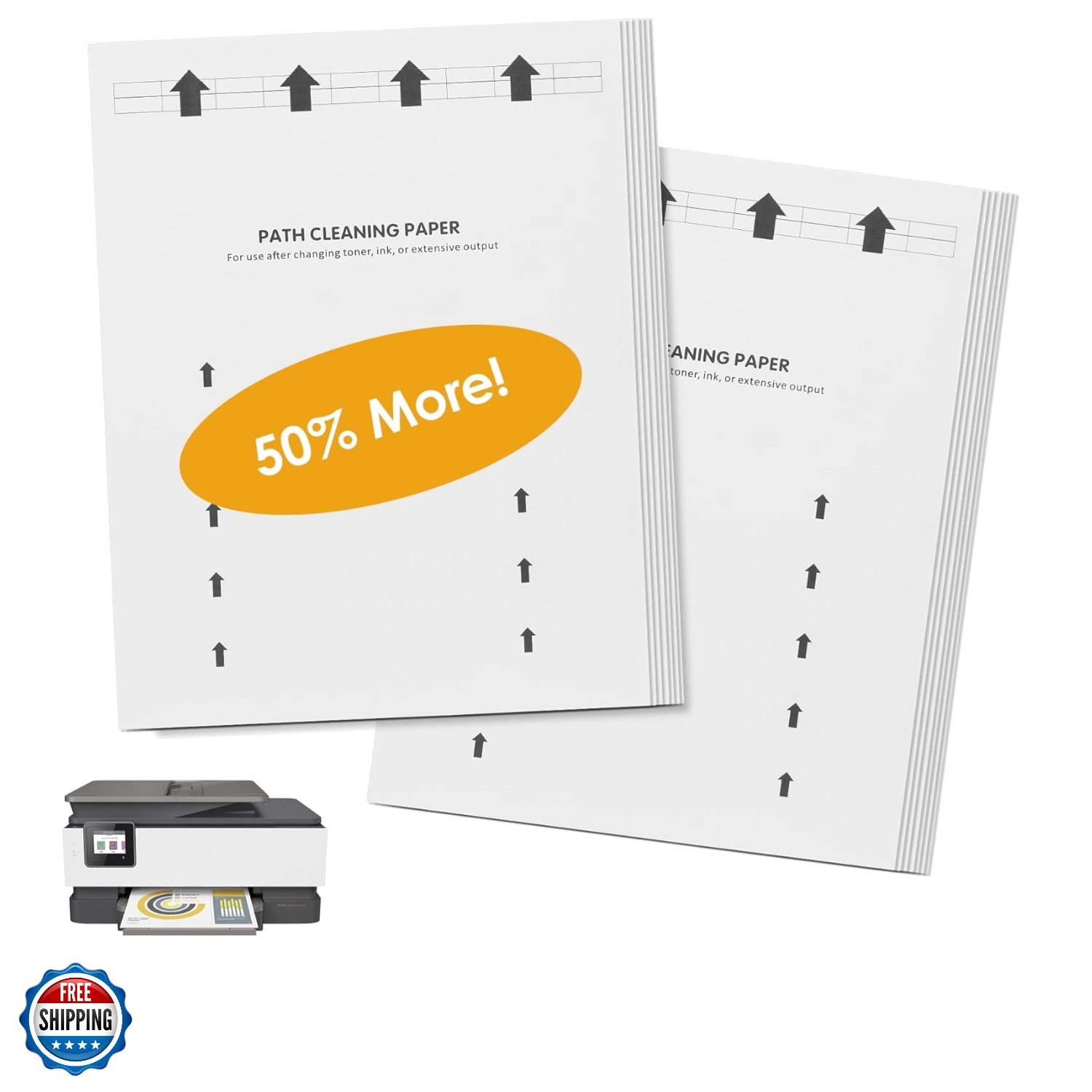 15-Pack Letter Size Printer Cleaning Sheets for Laser and Inkjet Copier Fax R...