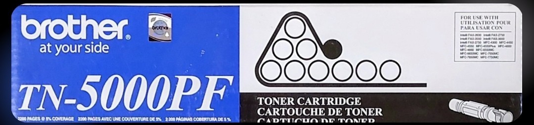 Genuine Brother TN-5000PF Black Toner Cart  2550 2600 2750 3550 3750 New Sealed