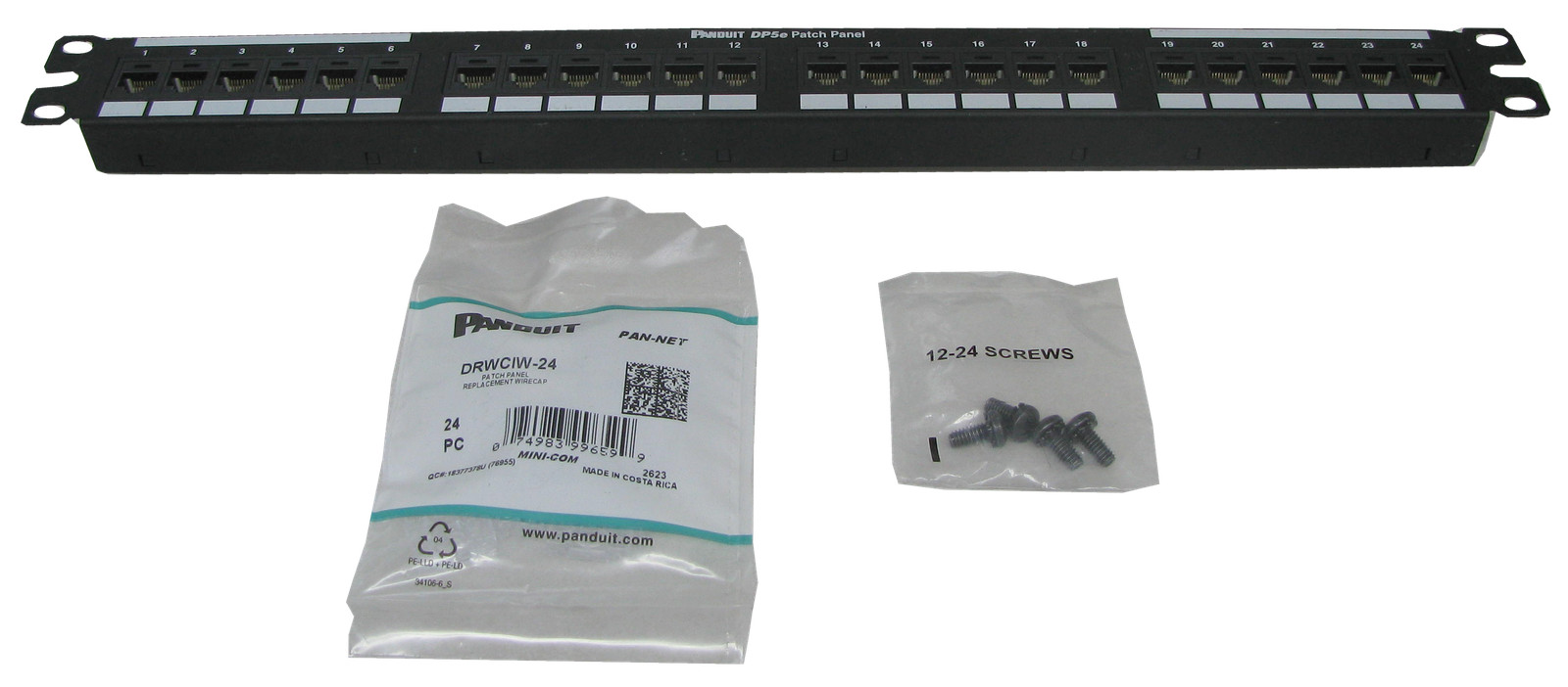 Panduit DP245E88TGY DP5E 24-Port 1RU Cat5e Network Punchdown Patch Panel ~STSI