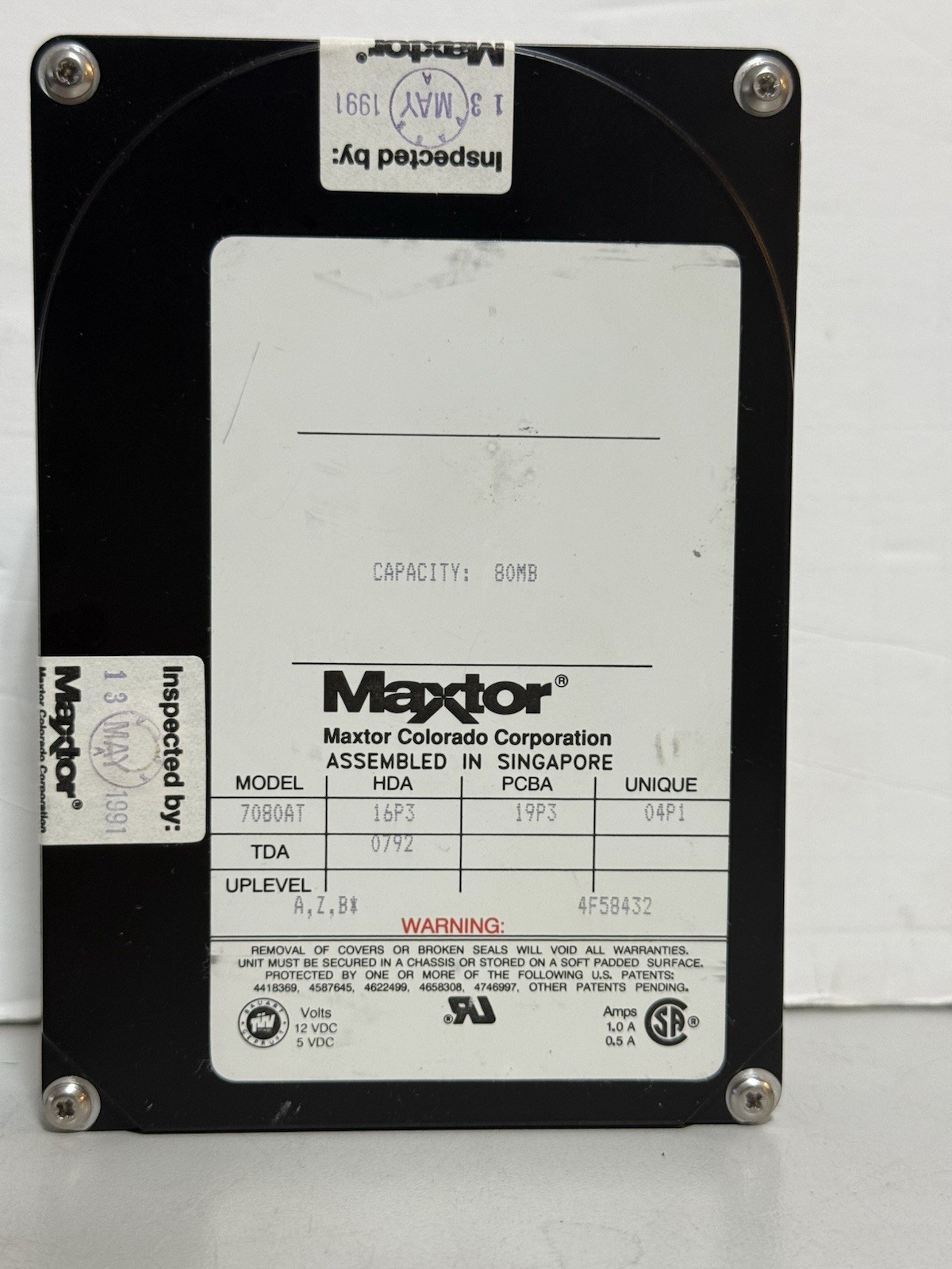 ✔️ MAXTOR ✔️ 7080AT ✔️ 80Mb 3.5" IDE Hard Drive ✔️ Vintage ✔️ F-A-S-T SHIPPING