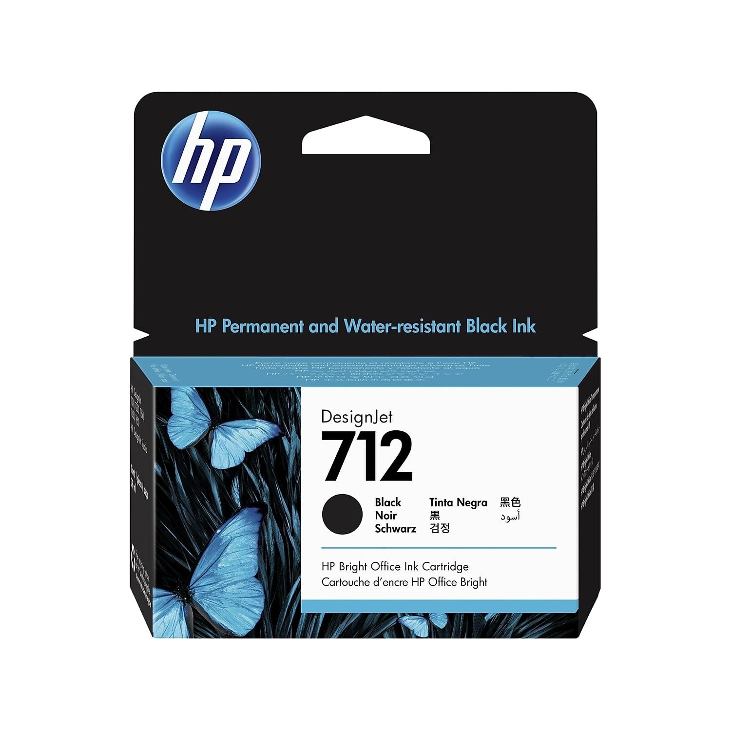 HP 712 Black 38-ml Genuine Ink Cartridge (3ED70A) for DesignJet T650, T630, T...