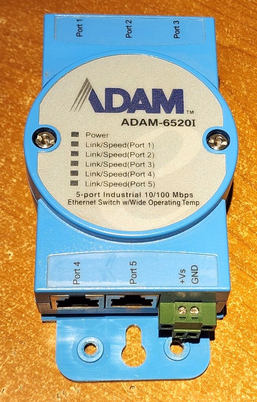 ADVANTECH ADAM-6520i 5-port Ind 10/100 Mbps Ethernet Switch w/ Connector 6520