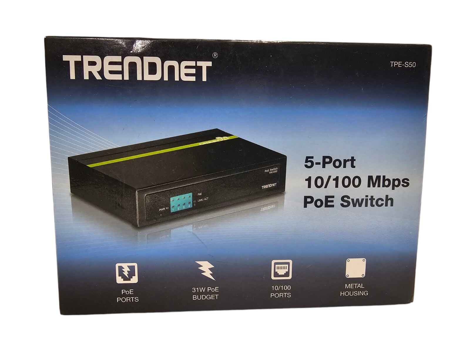 TRENDnet TPE-S50 A 6-Port Fast Ethernet PoE+ Switch New Open Box 