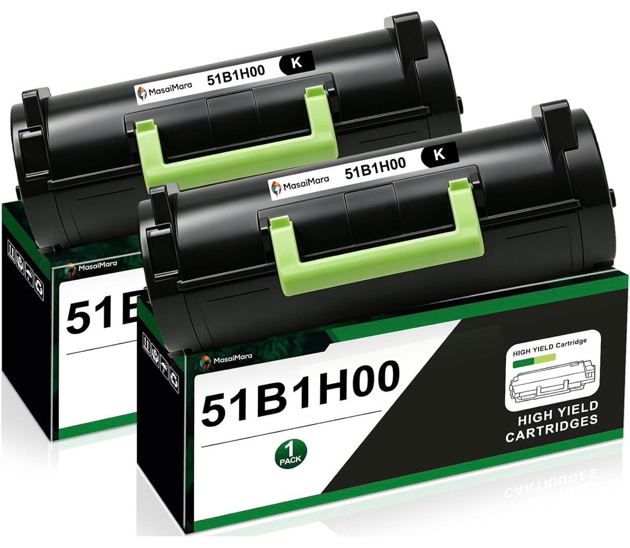51B1H00 High Yield Toner Cartridges for LexmarkMS417 MS417dn MX417de MS517 2Pack