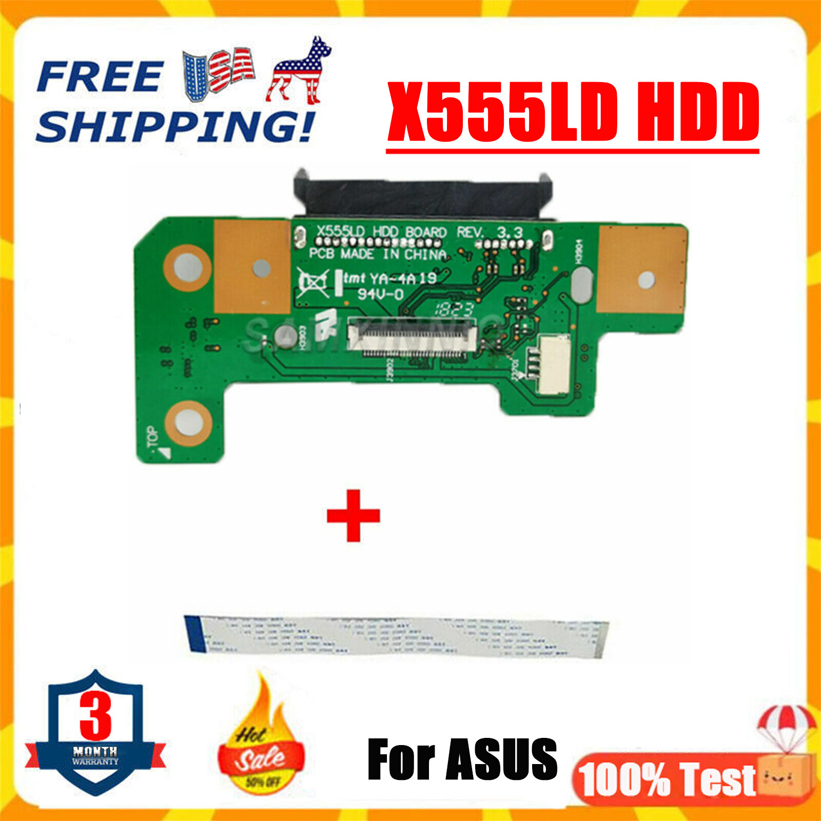 X555LD REV 3.3 3.6 Hard Drive HDD BOARD For ASUS X555L X555LJ X556LB R556L