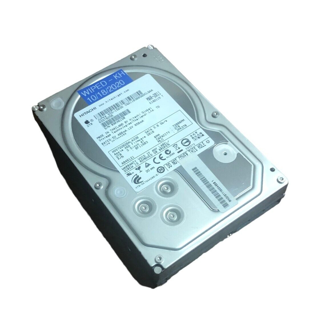 Hitachi HDS722020ALA330 PN:0F11603 MLC:JPK37B Apple#655-1563D 2.0TB Sata HDD