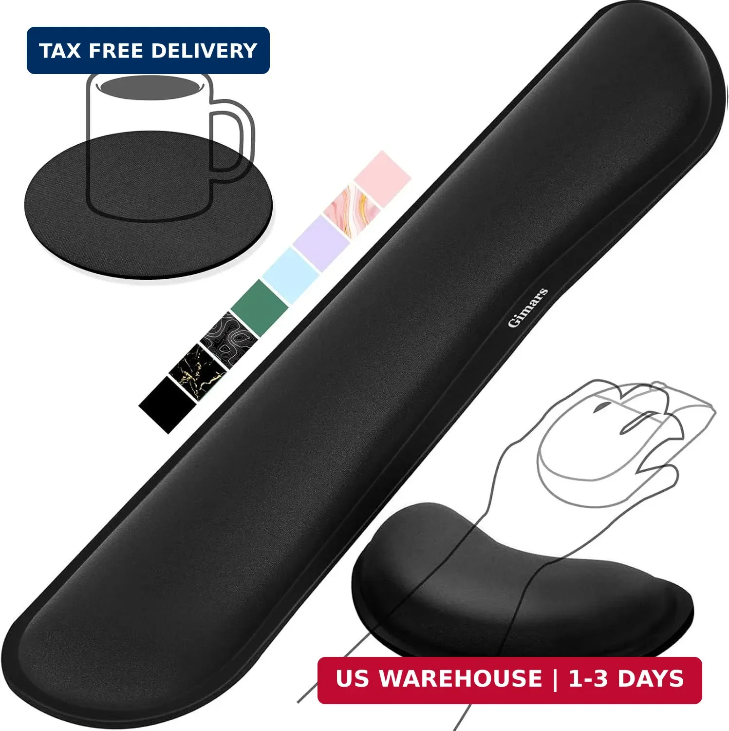 Upgrade Enlarge Silky and Superfine Fabric Gel Memory Foam Keyboard Wrist Rest S
