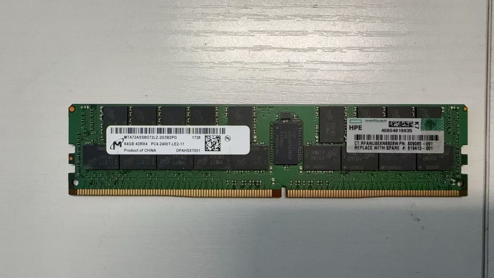 805358-B21 819413-001 809085-091 HP 64GB 4DRX4 PC4-2400T