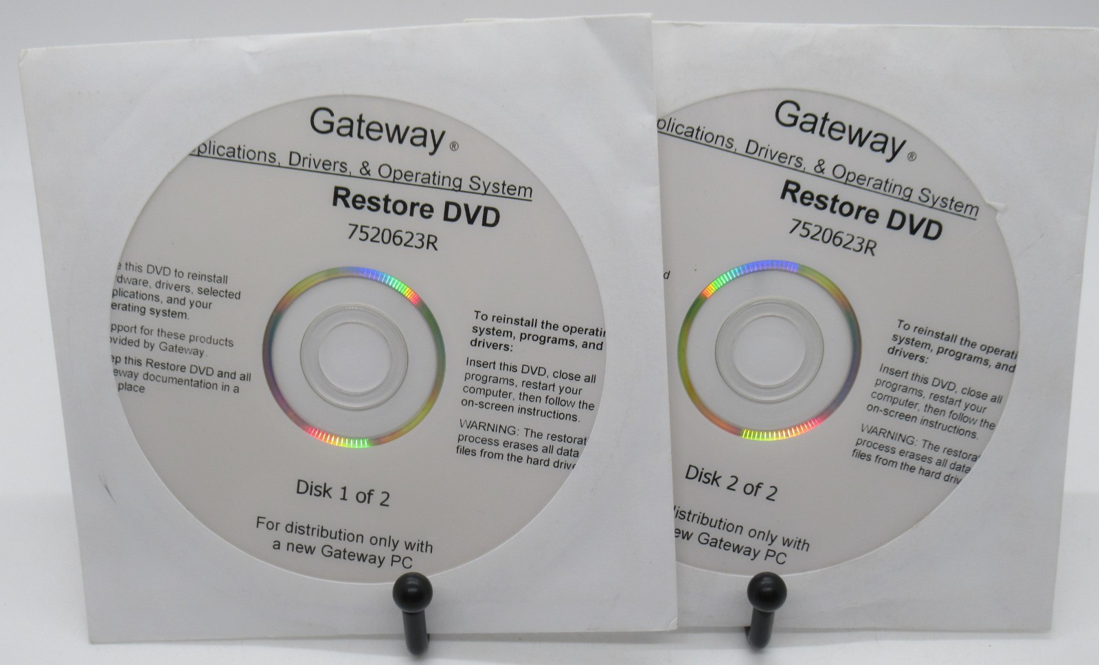 GATEWAY - OEM RESTORE OPERATING SYSTEM 2-DISC PC DVD-ROM SOFTWARE, 7520623R