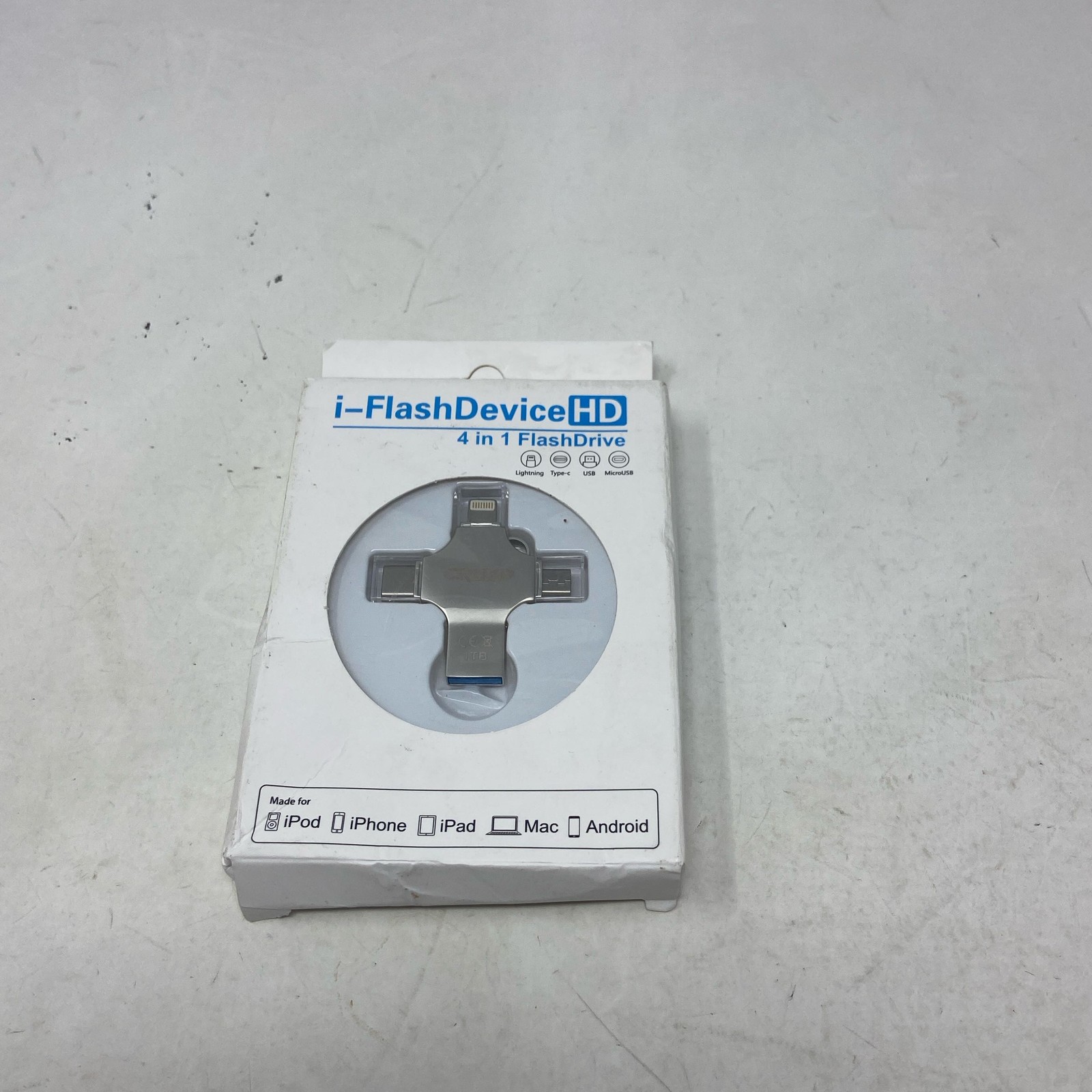 i-FlashDeviceHD 4-in-1 Flash Drive Silver Lightning/USB-C/USB-A/microUSB