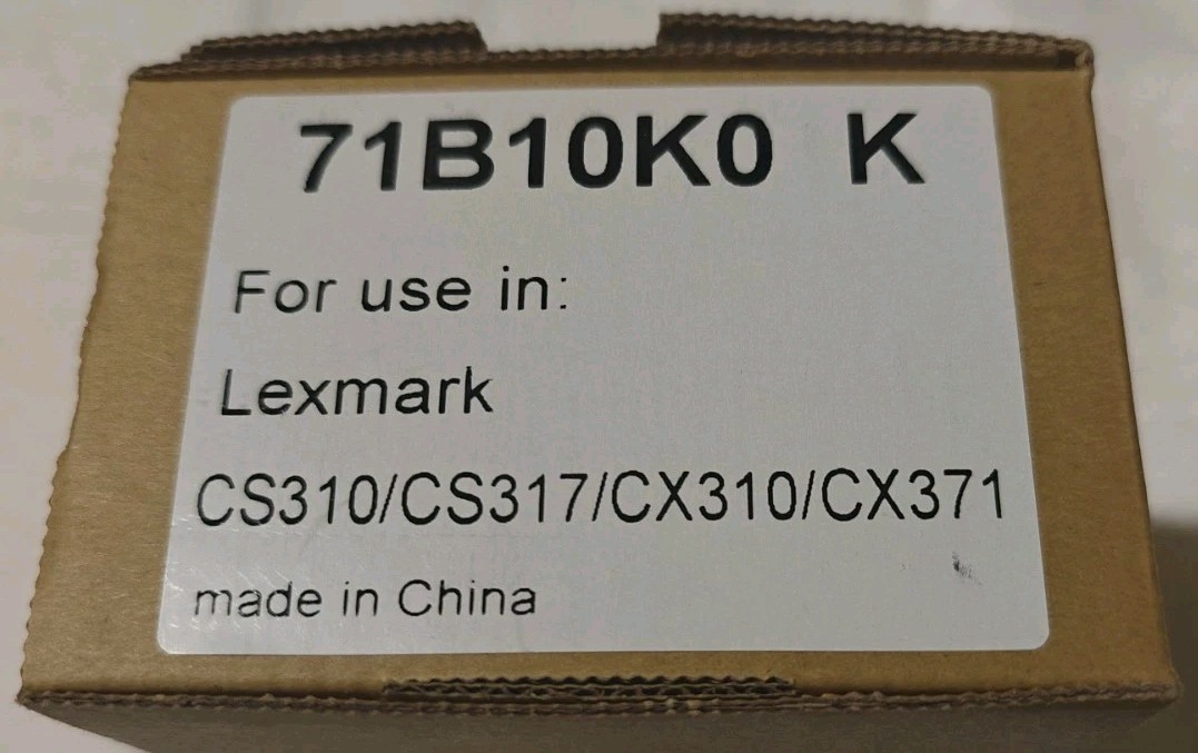 71B10K0 K Lexmark Printer Cartridge for CD310/CS317/CX310/CX371 Yields 3000-4000