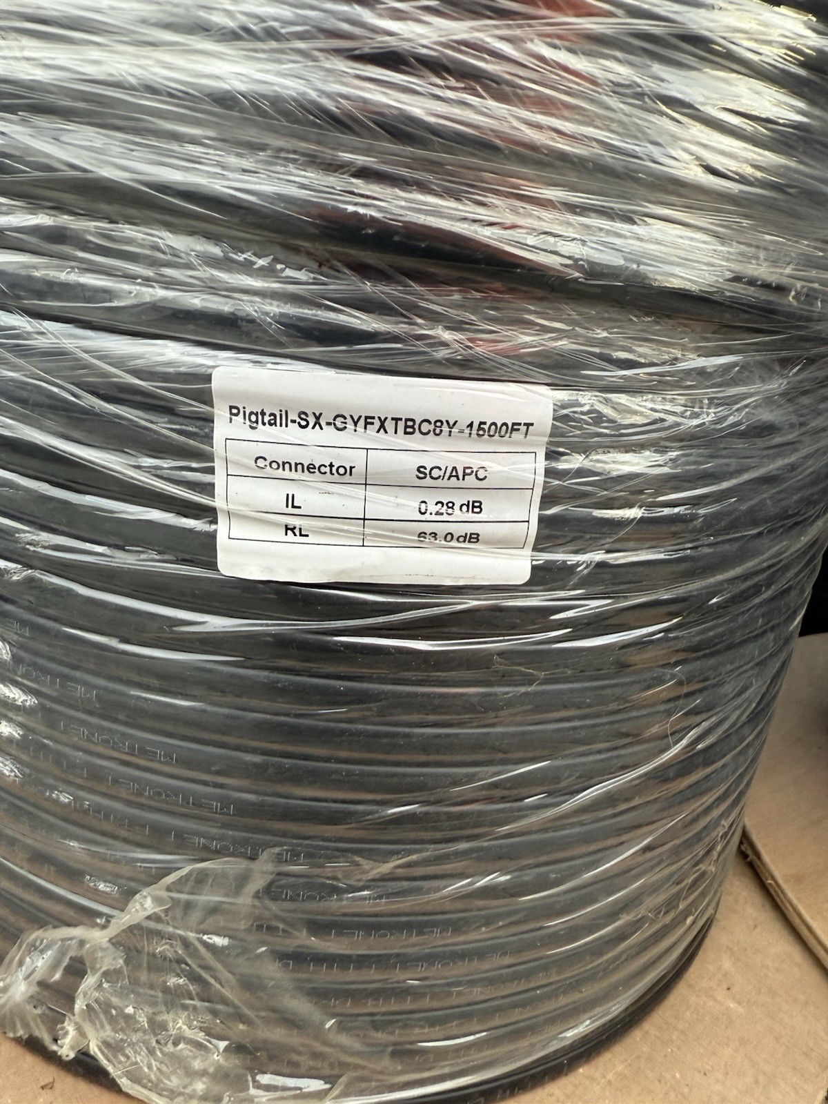 1500FT Fiber Optic FTTH Drop Cable SC/APC OptiTap Hardened + SC/APC Pigtail