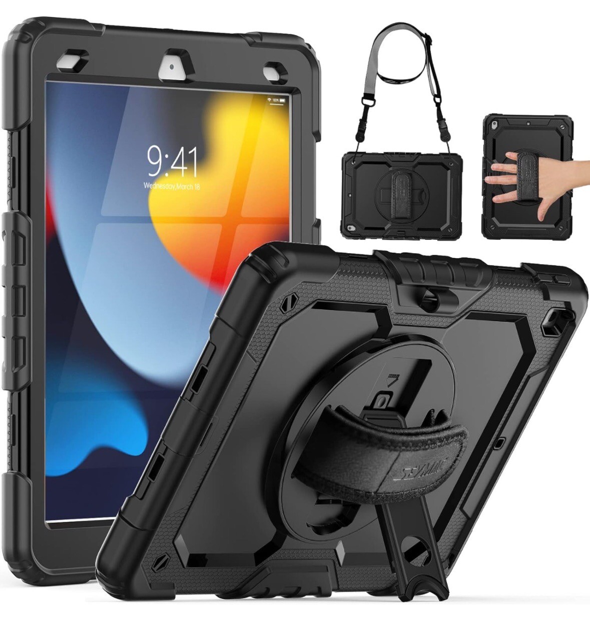 SEYMAC iPad 9h/8th/7th Generation Case 10.2”2021/2020/2019 Full-body Shockproof