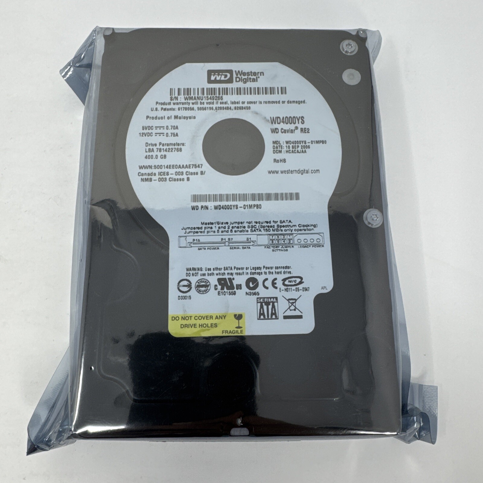 Western Digital WD4000YS - 400GB 7200 RPM SATA 3.5" HDD