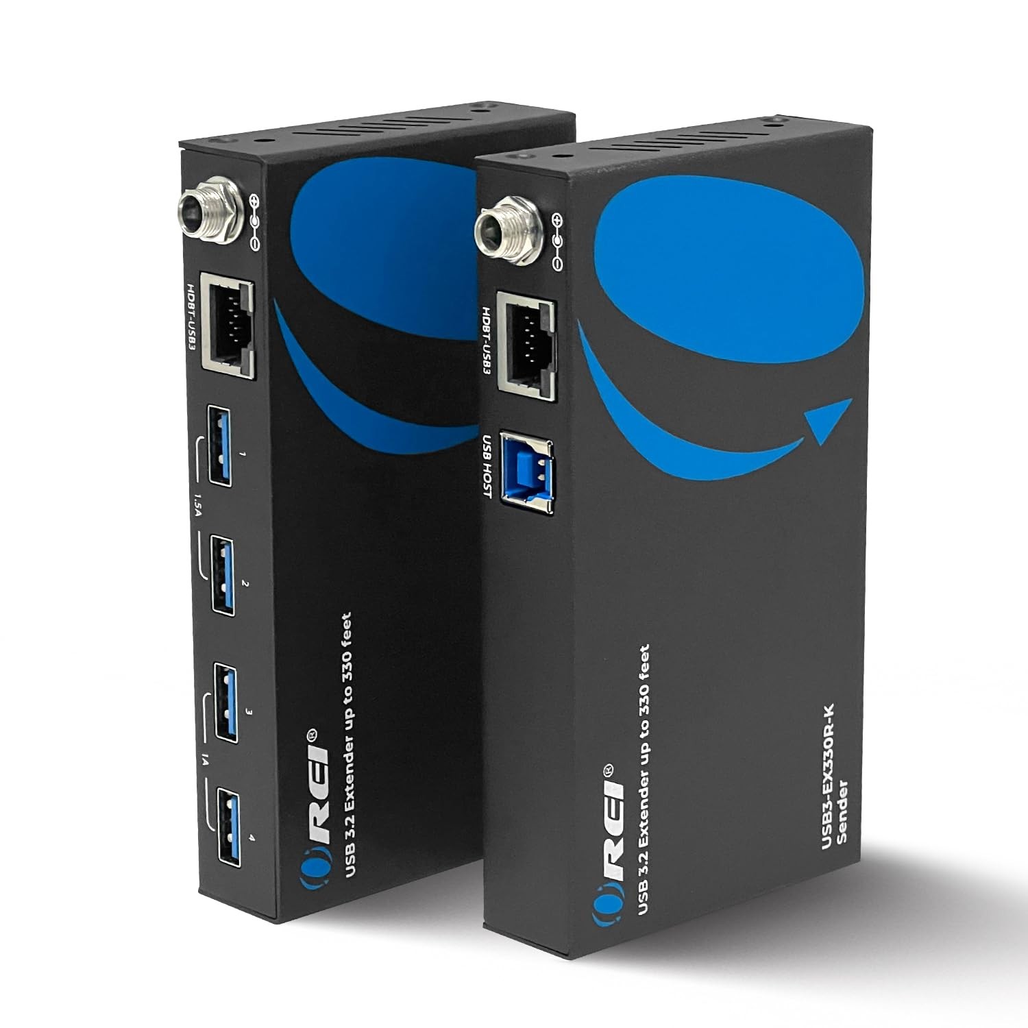 OREI USB 3.2 Over Ethernet HDbaseT Cat6 Extender LAN Upto USB-B Host, Black