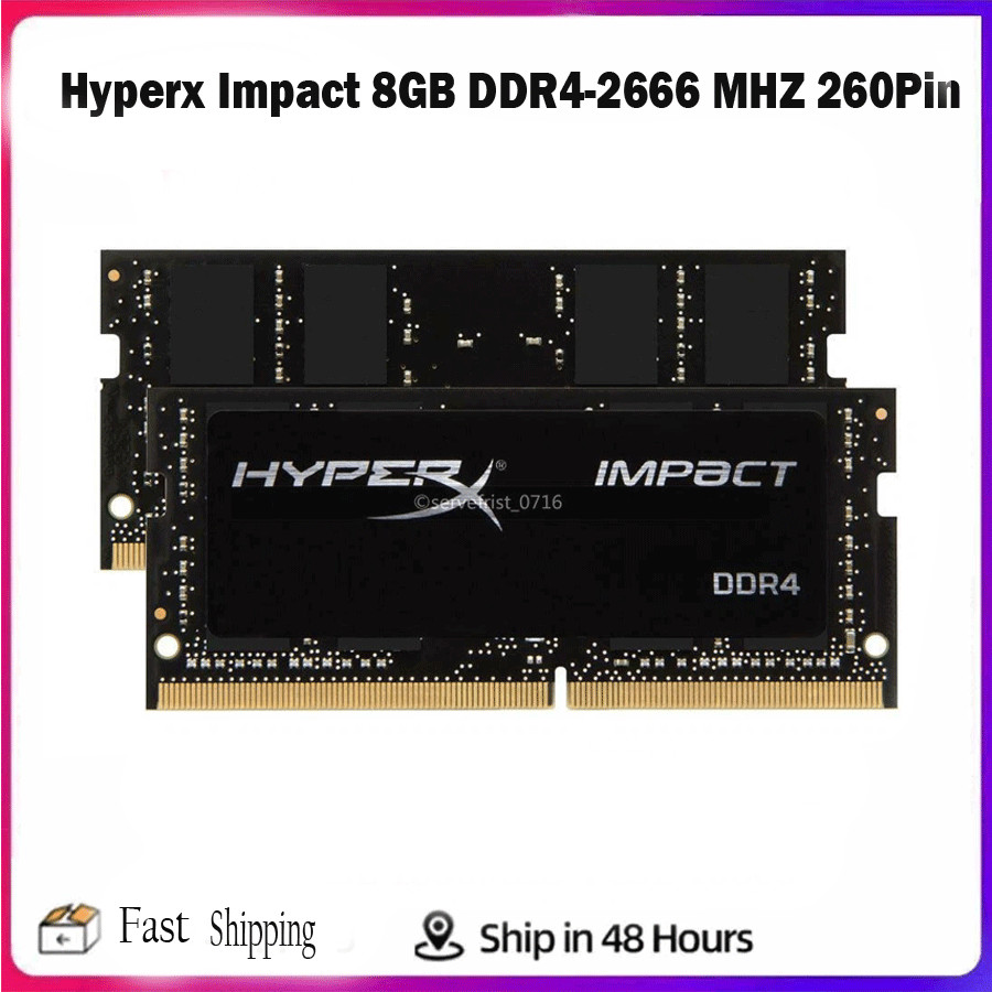 Hyperx Impact 8GB DDR4-2666 MHZ PC4-21300 1.2V SO-DIMM Laptop Memory Ram 260Pin