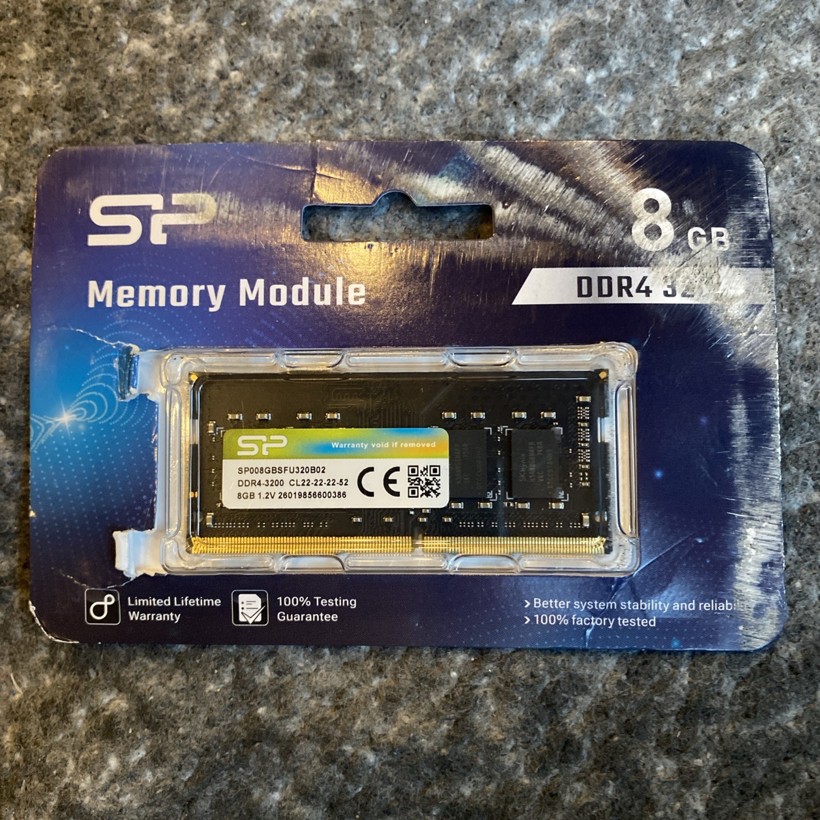 Silicon Power 8GB DDR4-3200 SO-DIMM Laptop RAM 260-Pin Non-ECC SP008GBSFU320B02