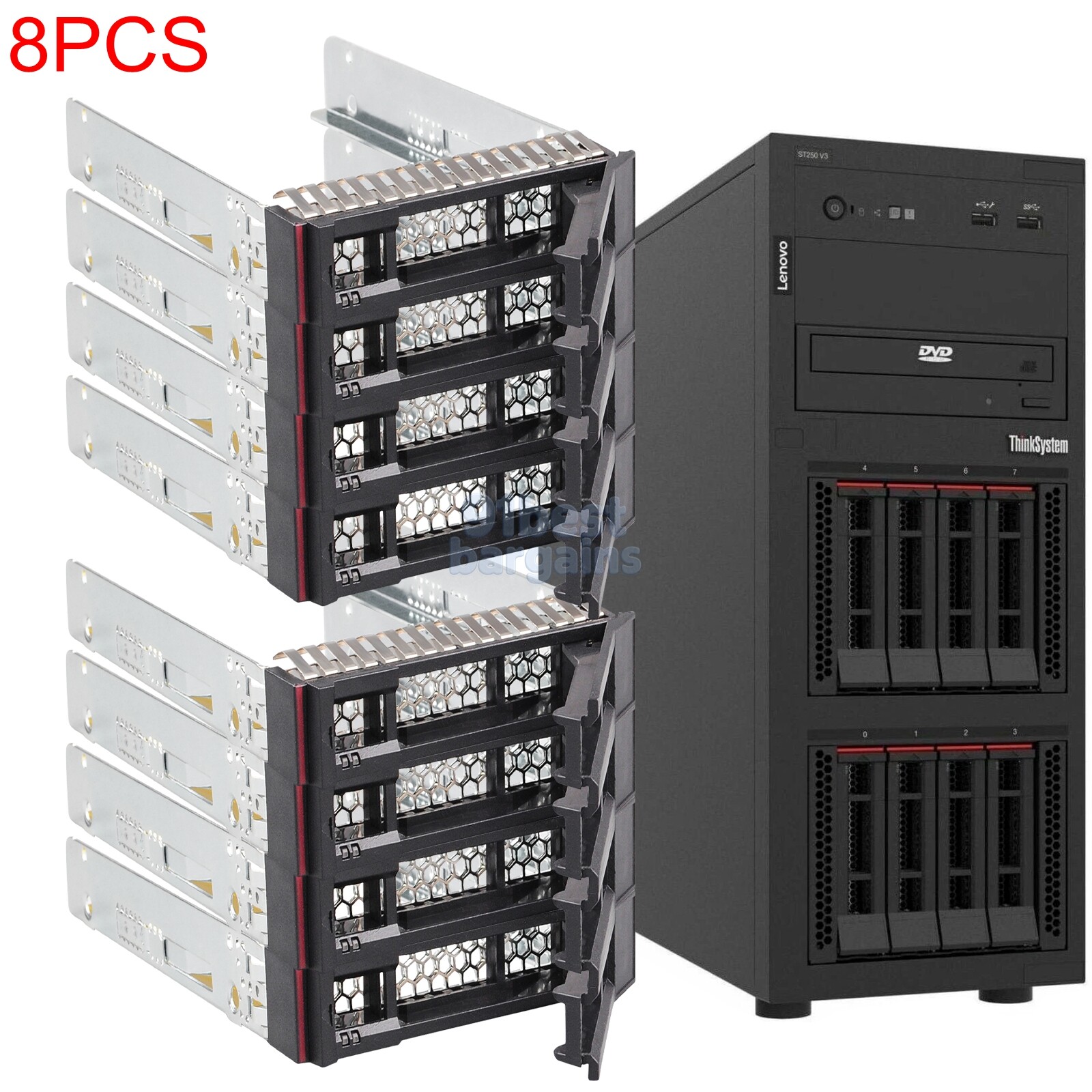 8pcs 2.5" Hard Drive Tray Caddy for Lenovo ThinkSystem ST250 V3 Server SAS SATA