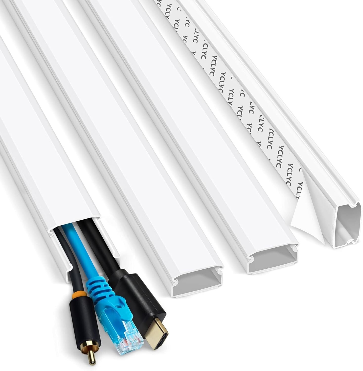 62.8in Cable Cover Wall White Wire Cover for Wall Paintable Cord Cover Wall Kit