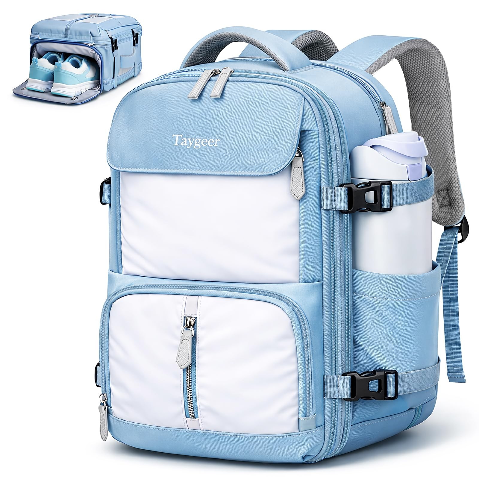 Taygeer Frontier Airlines Personal Item Bag, Expandable 18x14x8 Large, Blue