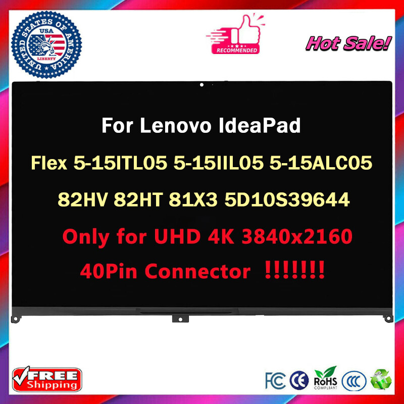 15.6" For Lenovo IdeaPad Flex 5-15IIL05 5-15ITL05 LCD Touch Screen 4K 5D10S39644