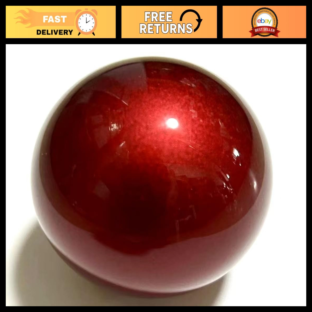 55MM Trackball Mouse Ball Replacement - Glossy Red for Kensington & Perixx Keybo
