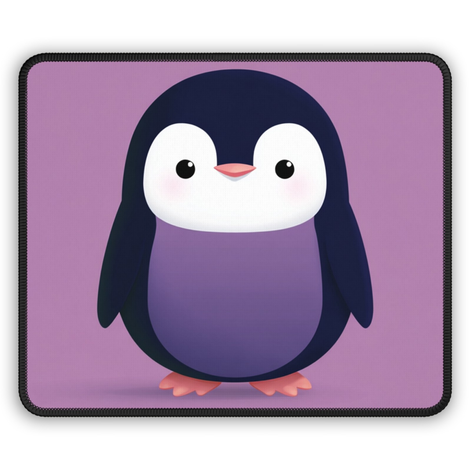 Cute Purple Penguin Gaming Mouse Pad | Kawaii Animal Desk Mat