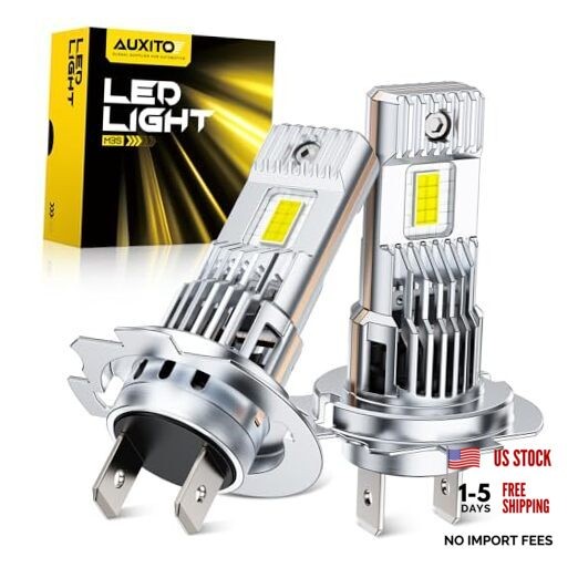 Upgraded H7 Bulbs, 50000LM 1000% Brighter, 6500K Cool White, 1:1 Beam H7/H7LL