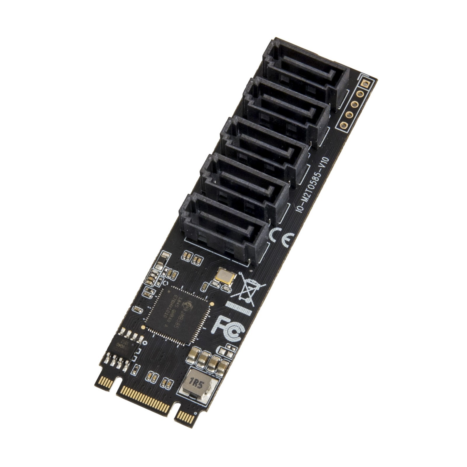 5 port Non-RAID SATA III 6Gbp/s to M.2 B+M Key Adapter PCI-e 3.0 x2 bandwith