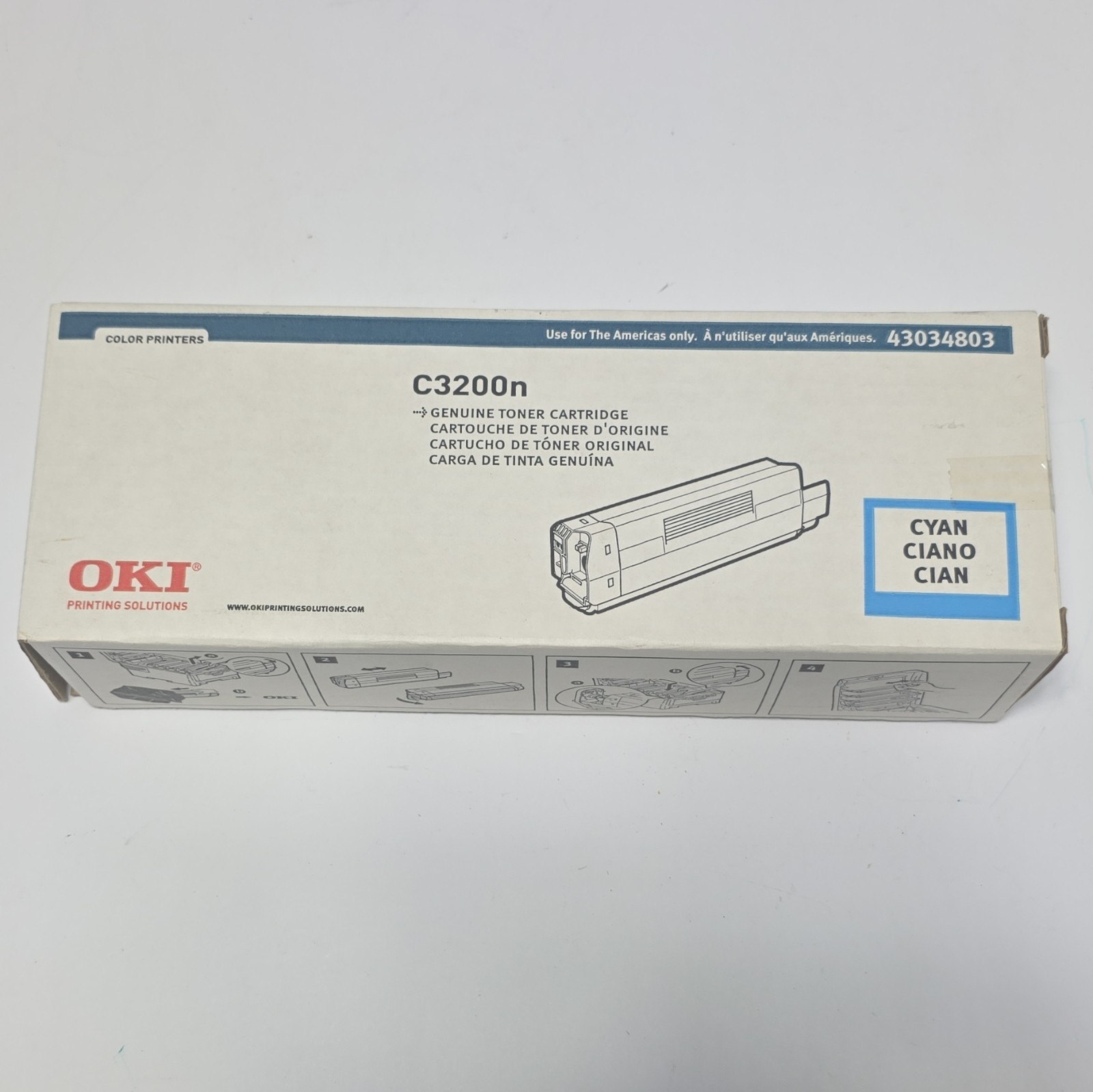 OKI C3200n Cyan Genuine/Original Laser Toner Cartridge 43034803