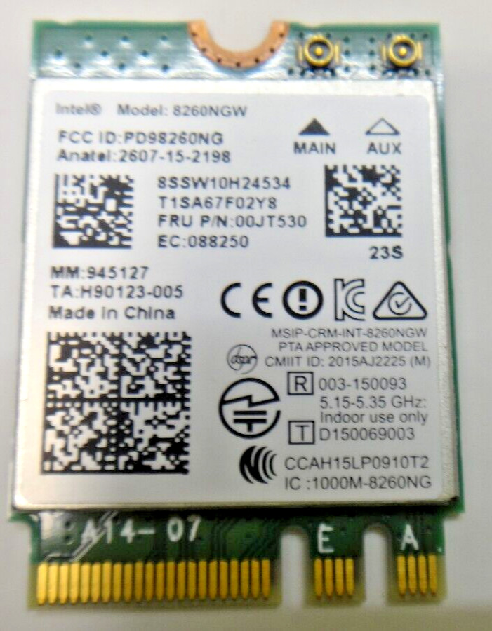 Genuine Intel Dual Band Wireless-AC 8260 8260NGW 0JT530 00JT530