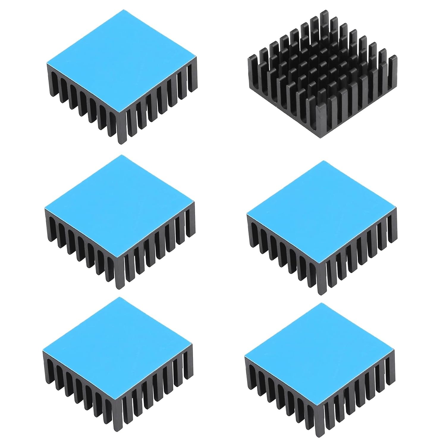 6pcs Small Aluminum Heatsink 25x25x10mm / 0.98x0.98x0.39inch Heat Sink Cooler Ra