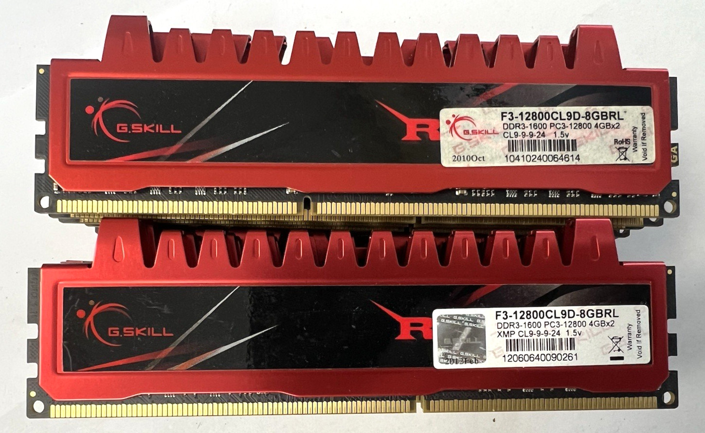 G.Skill Ripjaws 8GB (2x4GB) PC3-12800 DDR3-1600 RAM DIMM F3-12800CL9D-8GBRL
