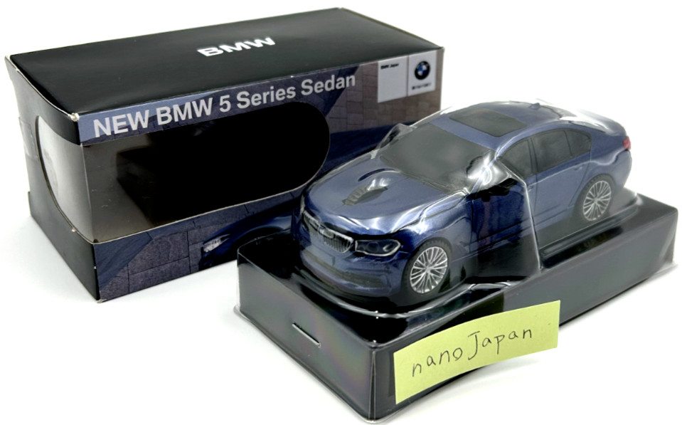 BMW 5 Series Sedan Mini car Blue Wireless Computer Mouse model Dealer Promo New