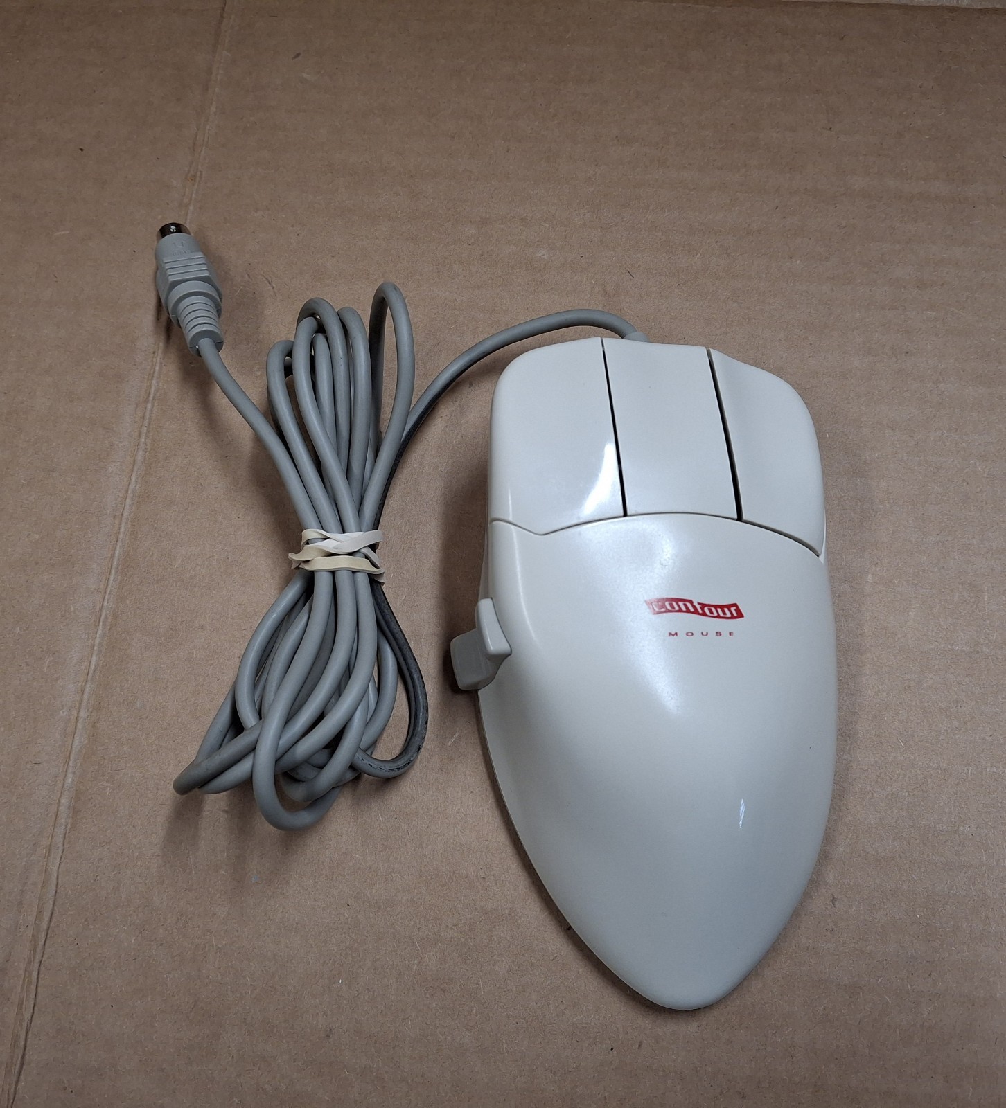 Vintage Contour Mouse Right Handed Medium Ergonomic PC PS2, M-38 Trackball