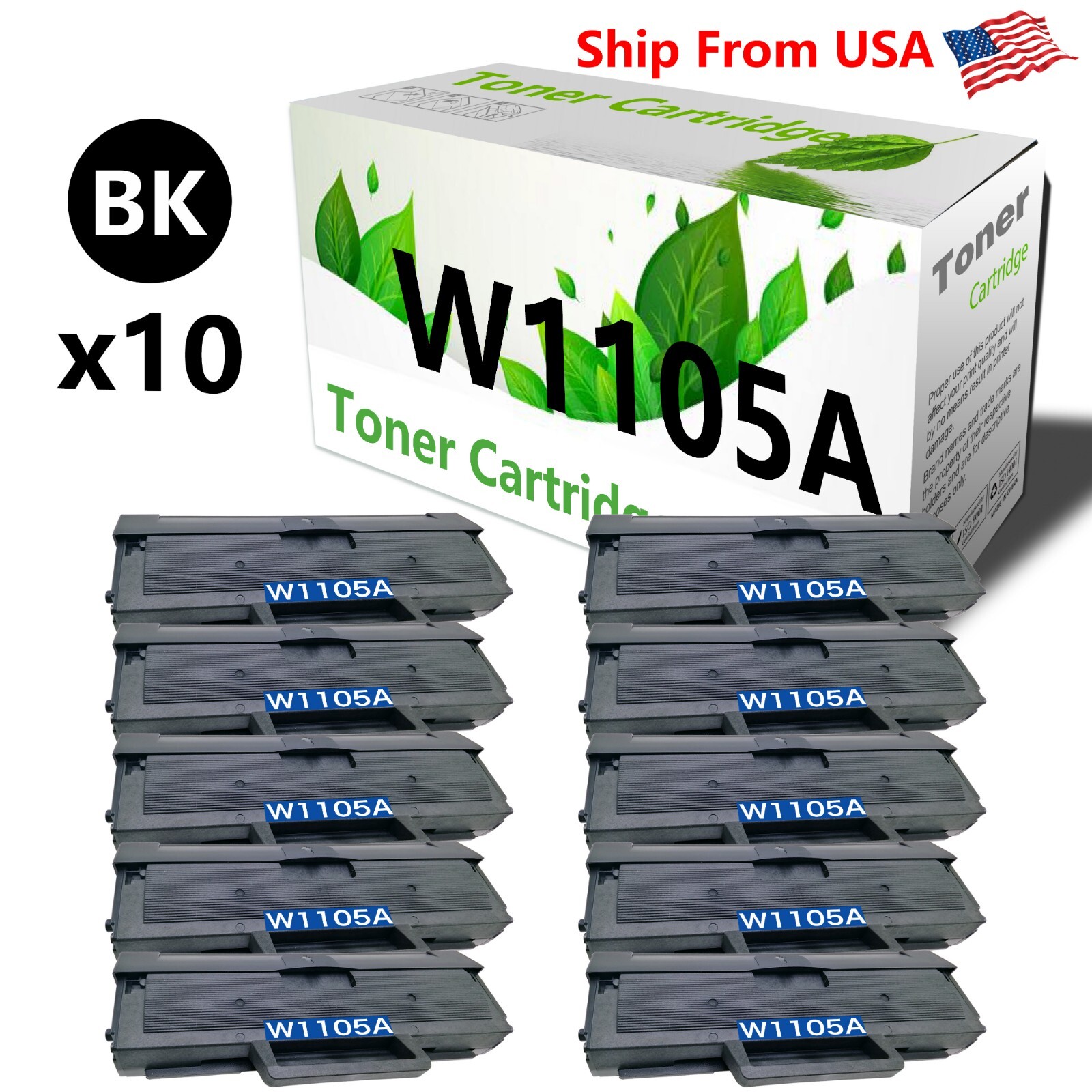 10PK W1105A Toner Cartridge 1105A 105A for MFP 137fnw 135w Printer