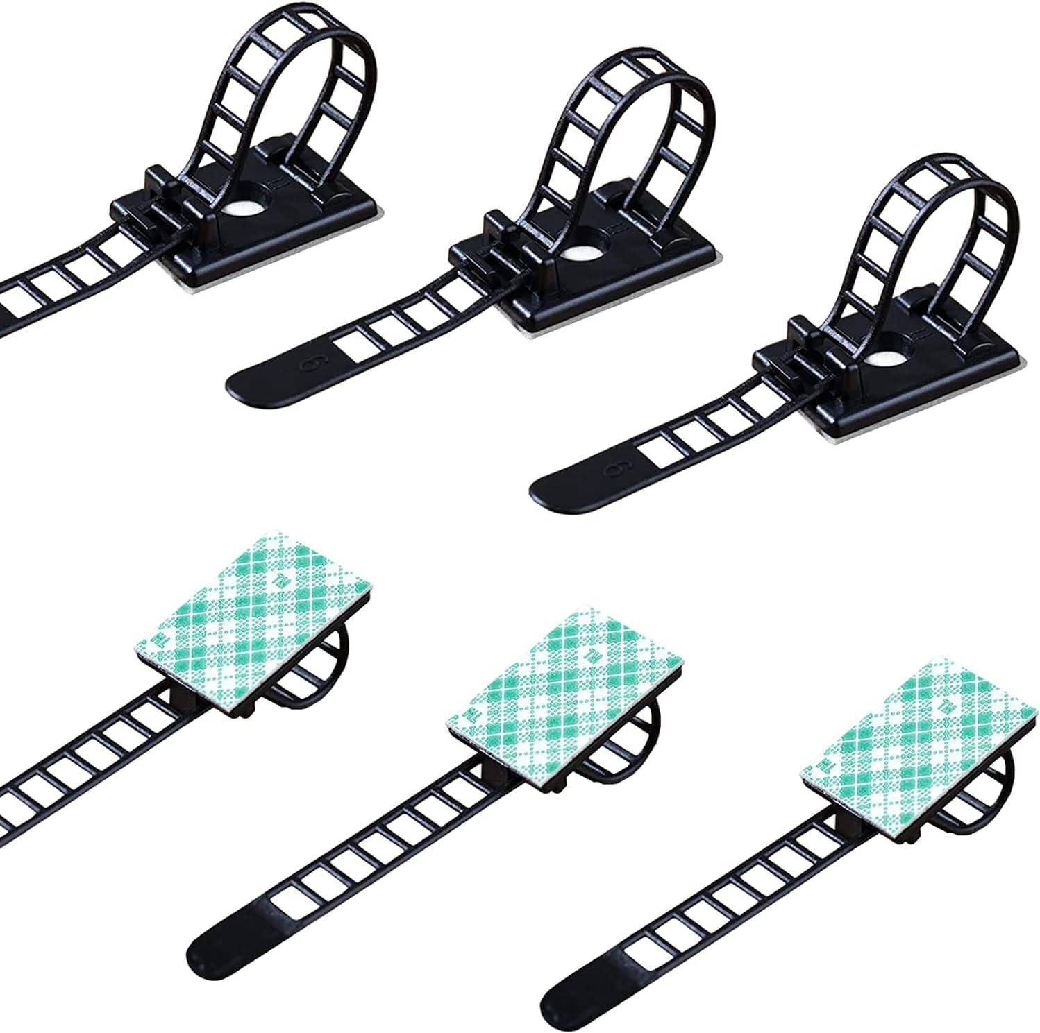 Organizador cables escritorio 50 piezas bridas clips adhesivos reutilizables uso