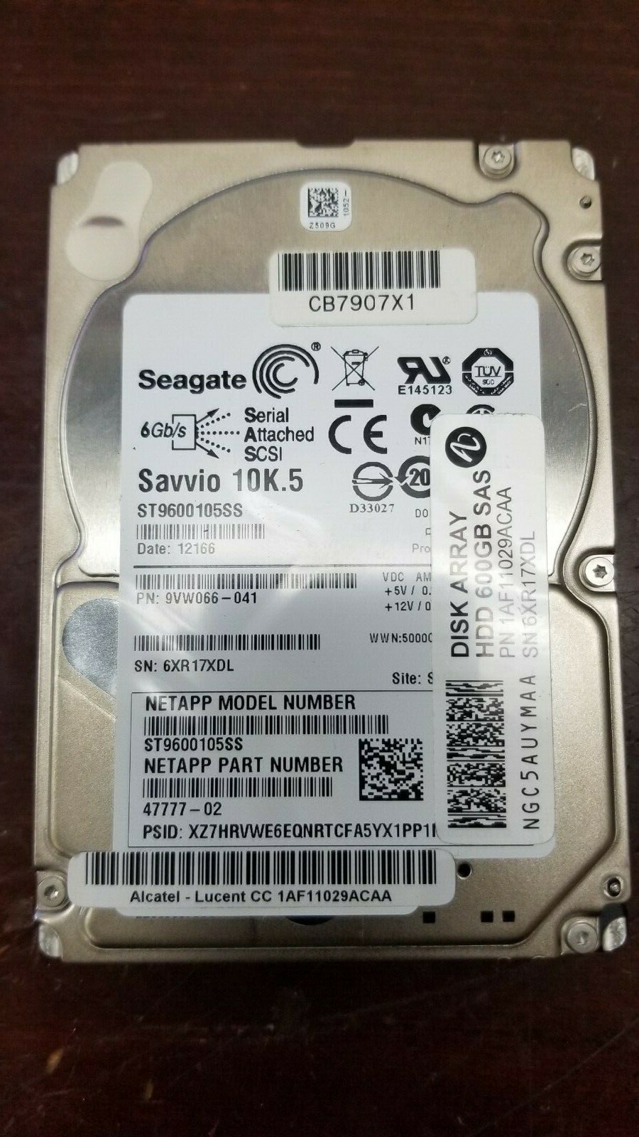 NetApp 47777-02 Seagate Savvio 10K.5 2.5" 10K RPM 600GB SAS HDD ST9600105SS