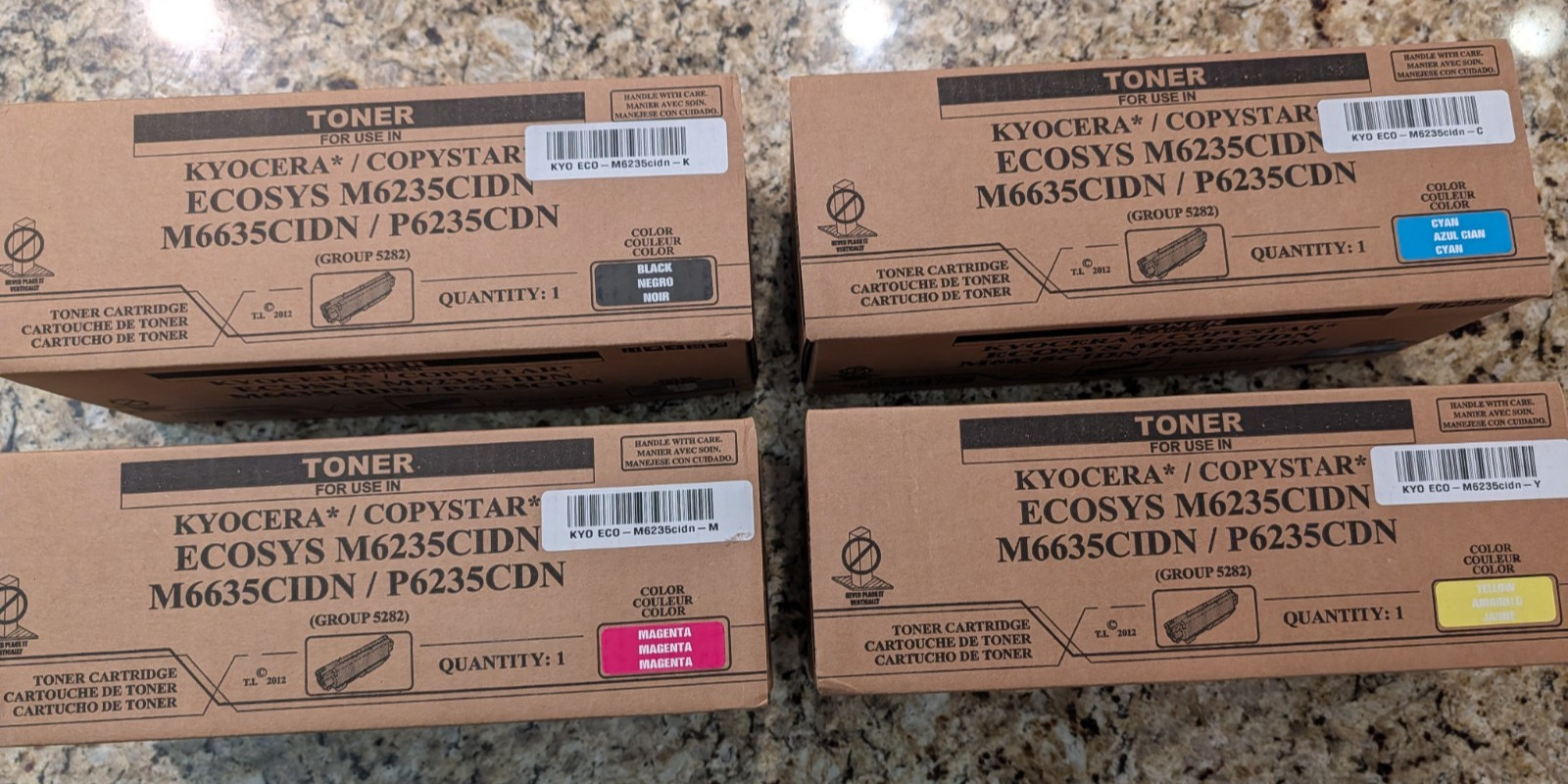 Full Set 4 Kyocera Genuine ECOSYS Toner Set BK/C/M/Y for M6235CIDN M6635 P6235