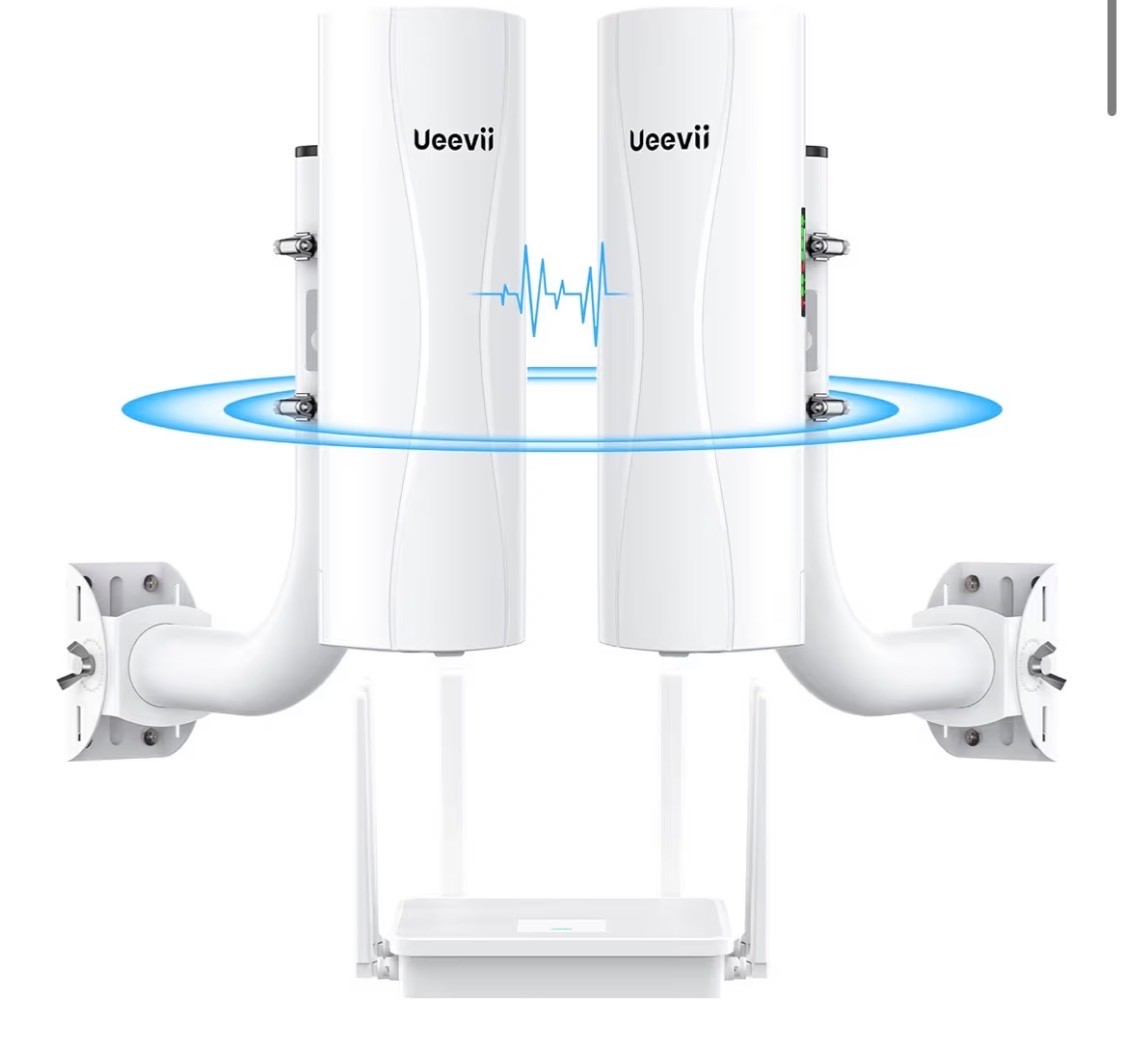 Point-to-Point Wireless Bridge System UeeVii CPE688KIT,With WiFi 6 AX3000 Router