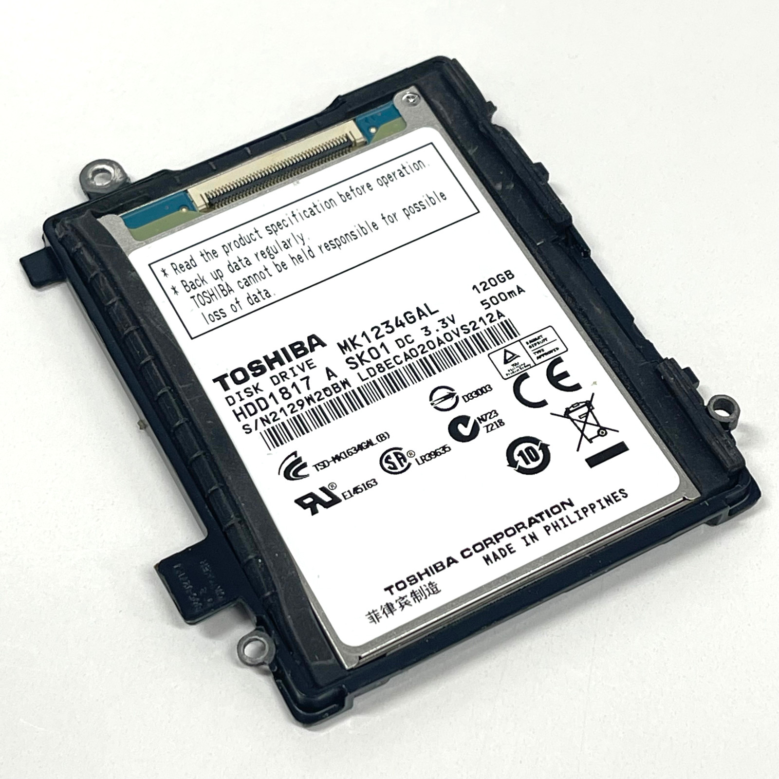 OEM Toshiba 120GB 4200RPM IDE Ultra ATA/100 8MB Cache 1.8" Hard Drive MK1234GAL