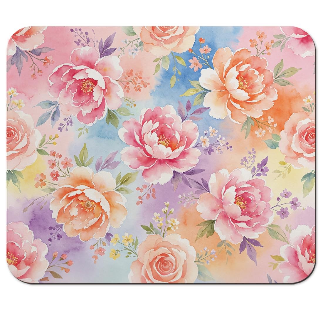 HAOSSUW Mouse Pad, Peony and Rose 9.5x7.9