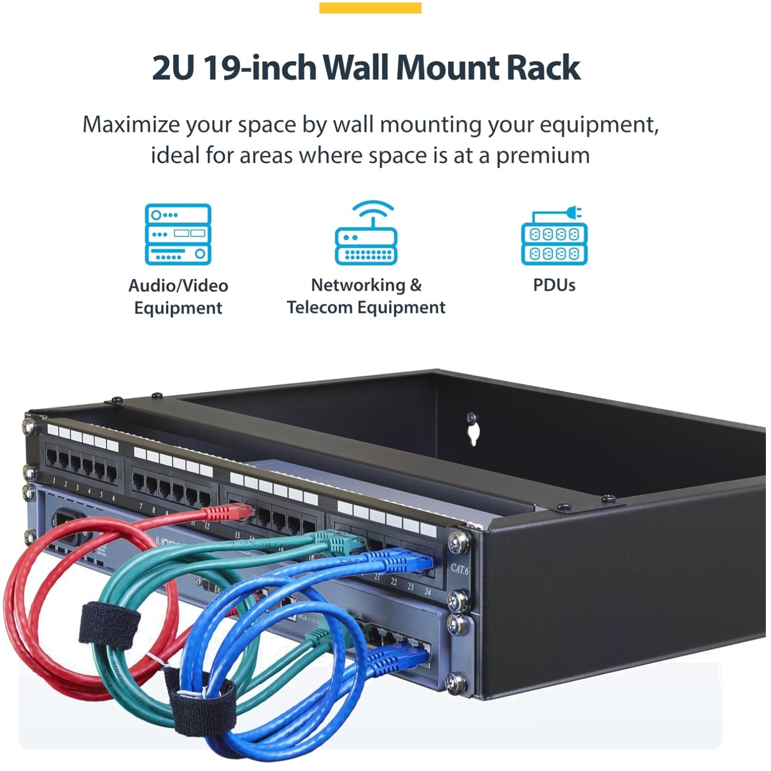 StarTech 2U Wall-Mount Bracket, Steel Construction