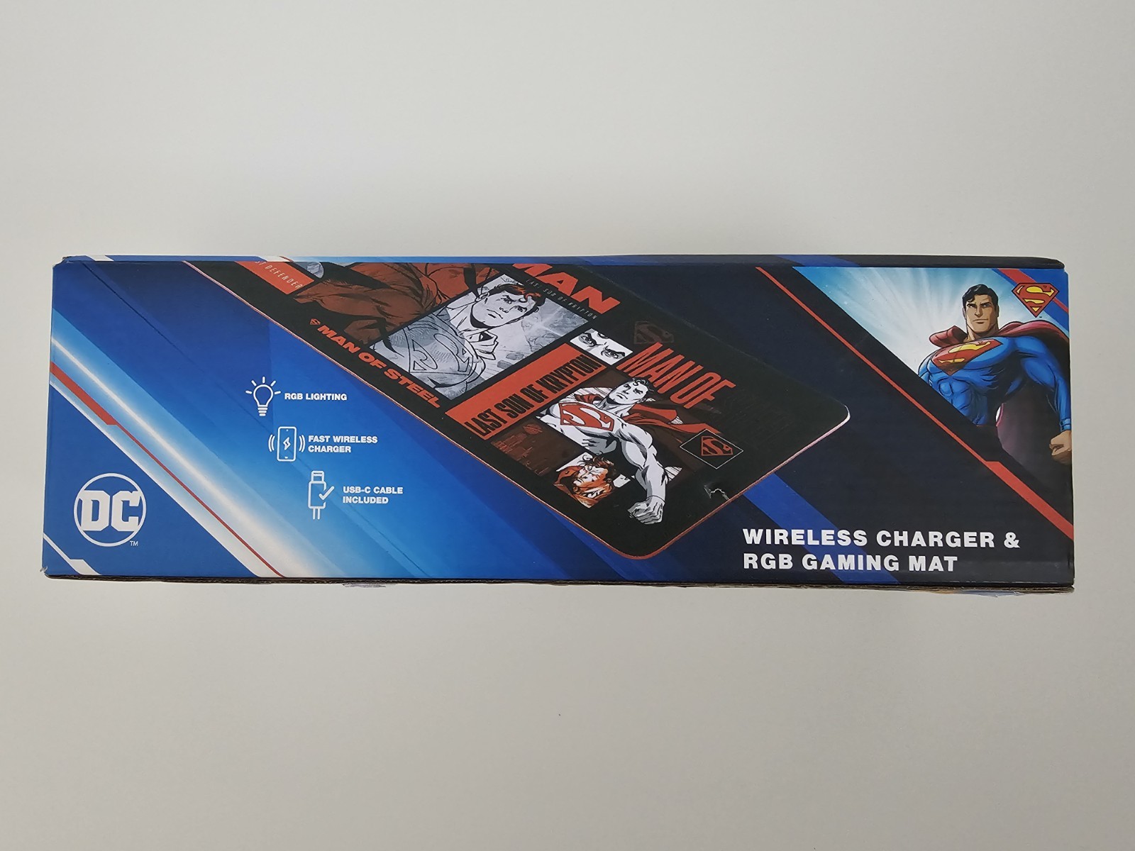 DC Superman RGB Gaming Mouse Pad XL - Wireless Charger Mat Man of Steel