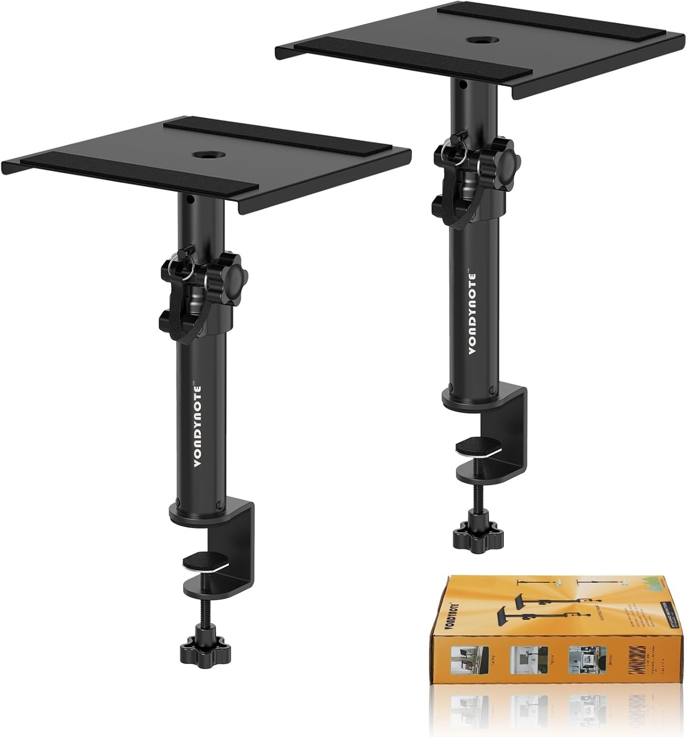 Set of 2 Desktop Clamp Speaker Stands Short Studio Monitor Stands